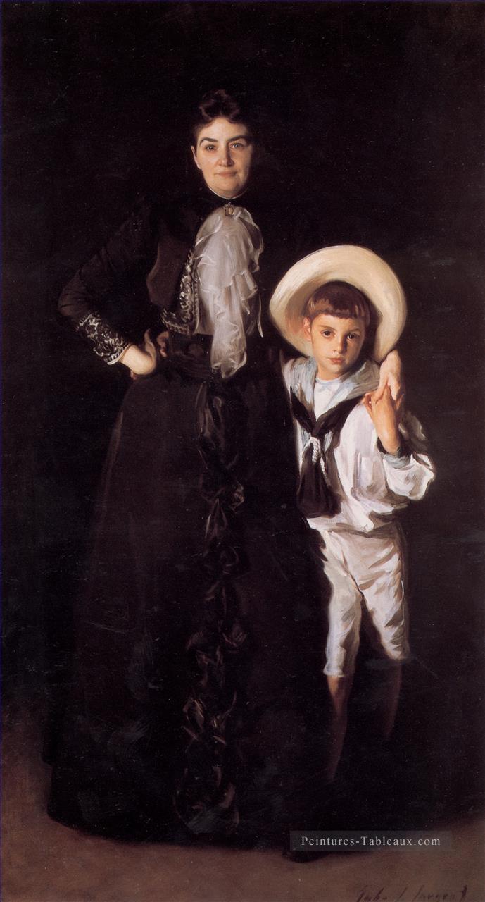 Mme Edward L Davis et son fils Livingston portrait John Singer Sargent Peintures à l'huile